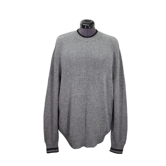 Eddie Bauer Crew Neck Sweater Men's XL Heather Gray Tight Knit Casual - Picture 1 of 11